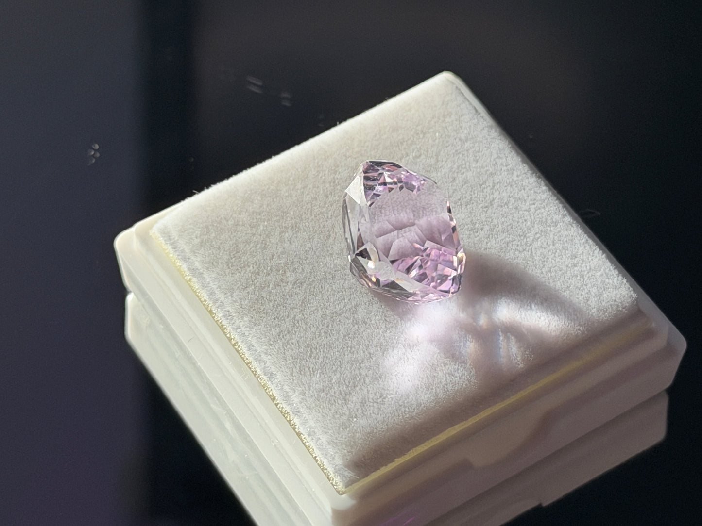 Natural Kunzite 15.6ct Cushion Cut • 14x13mm • Pink Spodumene Gemstone