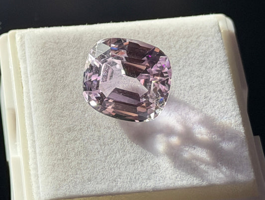 Natural Kunzite 15.6ct Cushion Cut • 14x13mm • Pink Spodumene Gemstone
