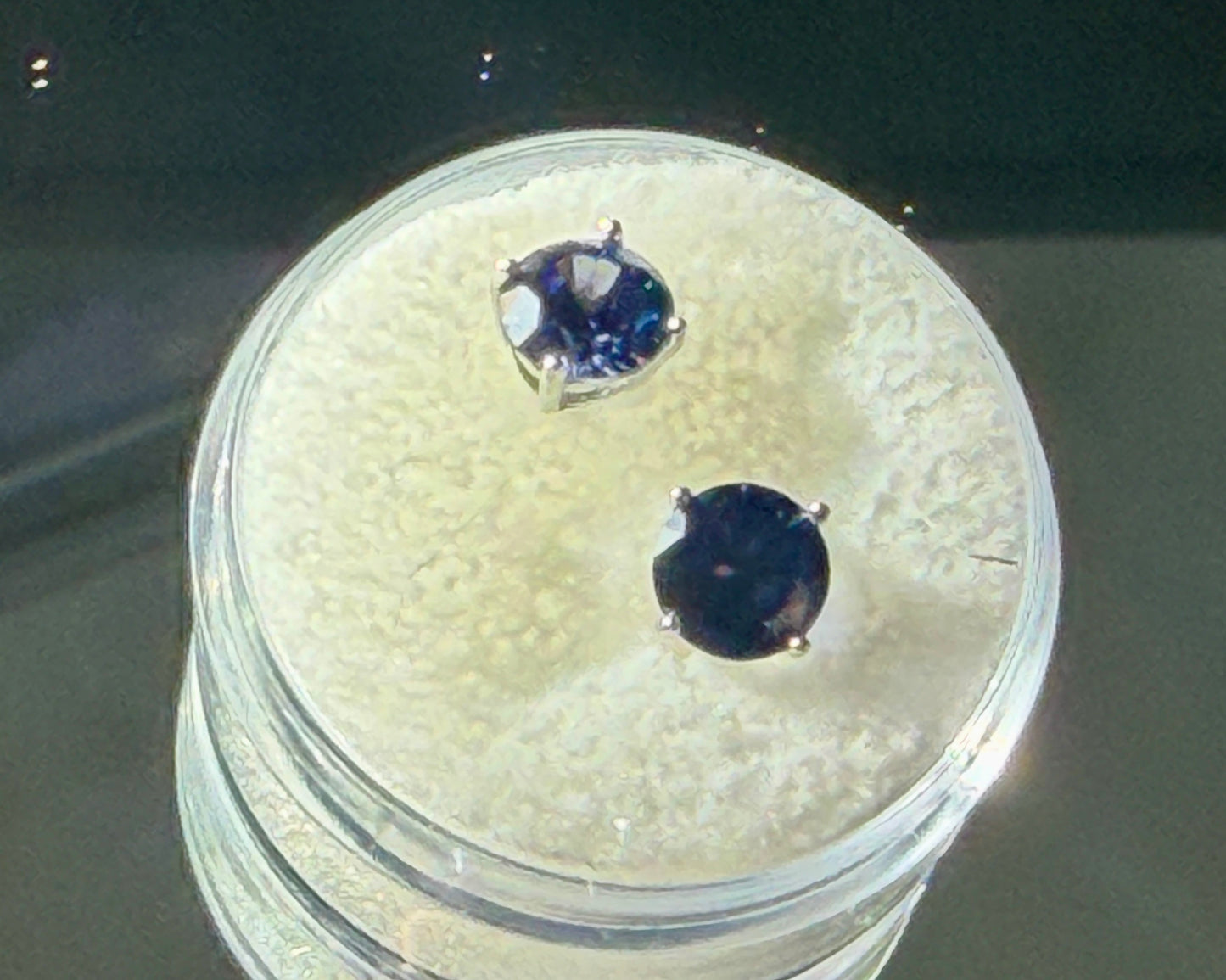 Natural Tanzanite Stud Earrings 1.25ct TW • 6mm • Sterling Silver • Blue Violet