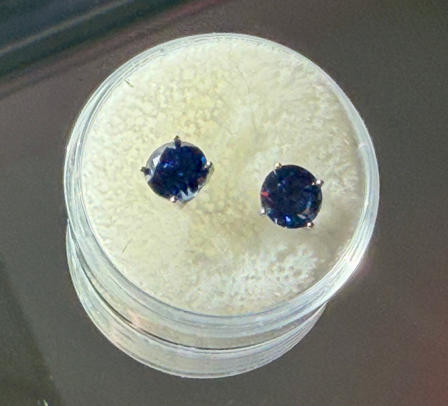 Natural Tanzanite Stud Earrings 1.25ct TW • 6mm • Sterling Silver • Blue Violet