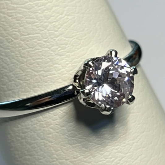 1/3ct Natural Tanzanite Ring – Round Tanzanite in Sterling Silver, Size 5