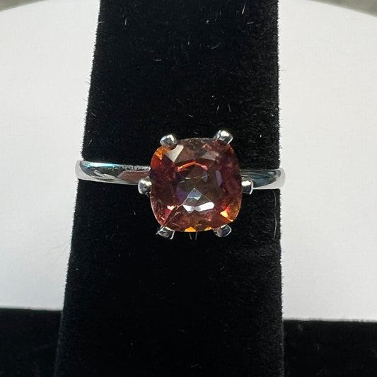 Peach Topaz Solitaire Ring (0.75ct)