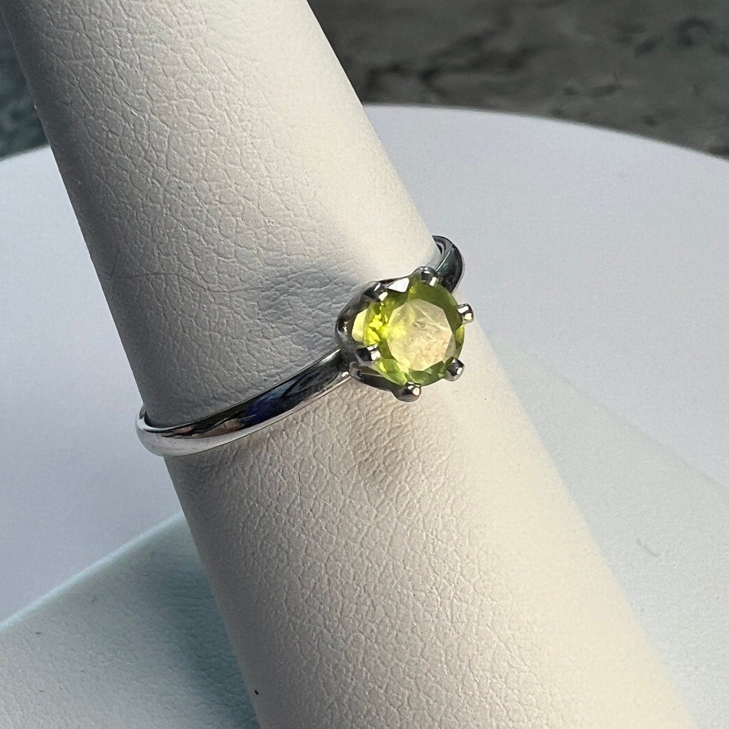 0.5 carat Peridot Solitaire Ring - (August Birthstone)