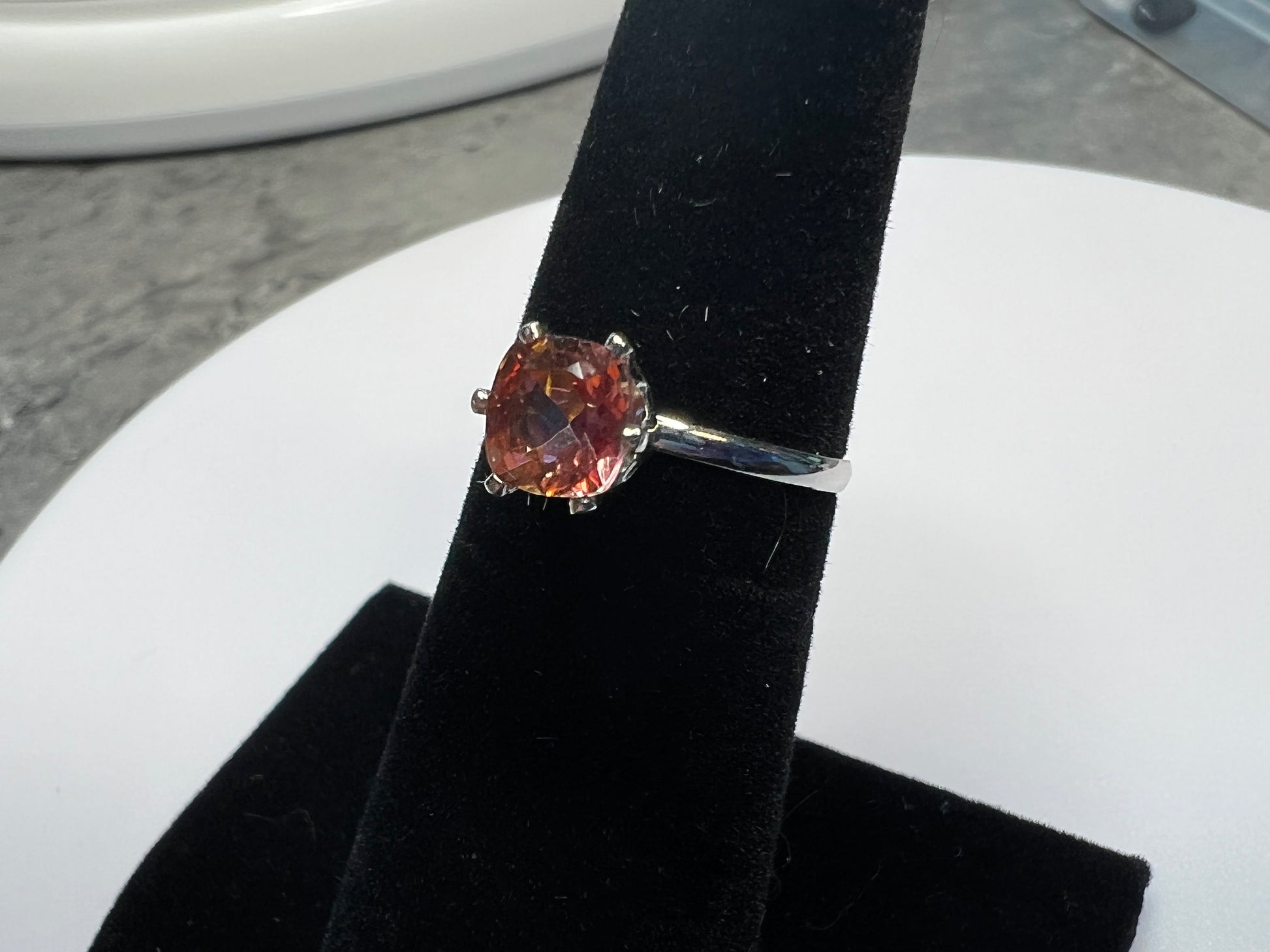 Peach Topaz Solitaire Ring (0.75ct)