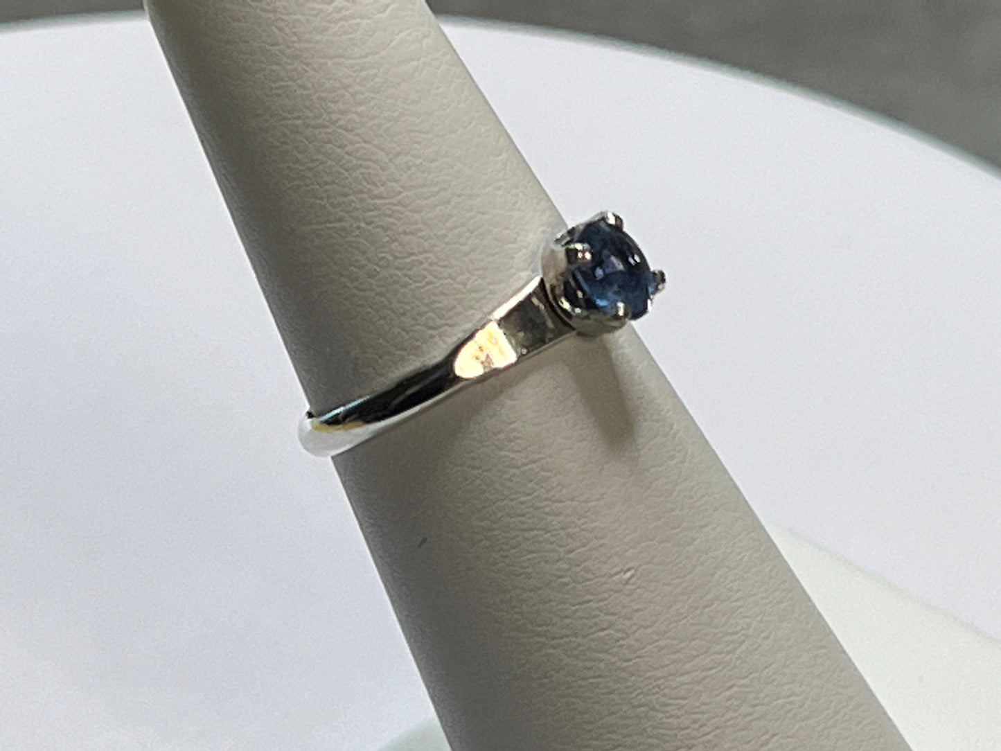 Dainty and Sweet Blue Sapphire Solitaire Ring (Size 5)
