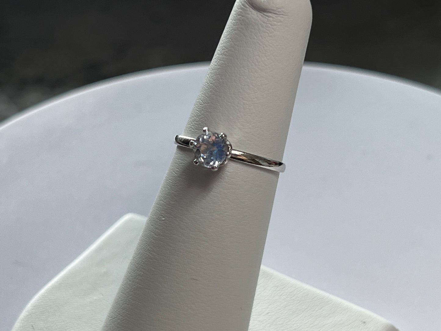 Cute Little Light Blue Tanzanite Ring in Sterling Silver (Size 5)