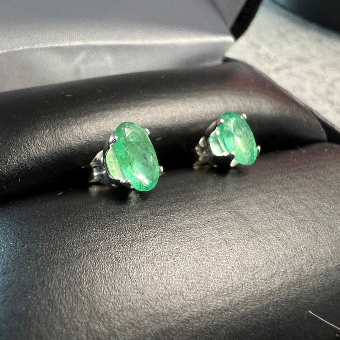 Glowing Oval Emerald Earrings