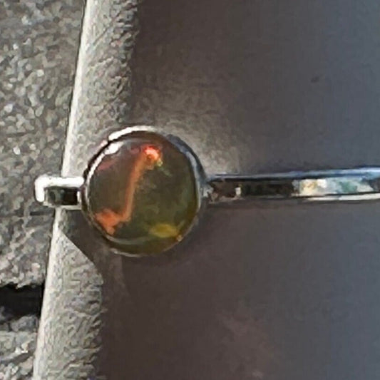 Opal Ring with Beautiful Color Play (Size 7)