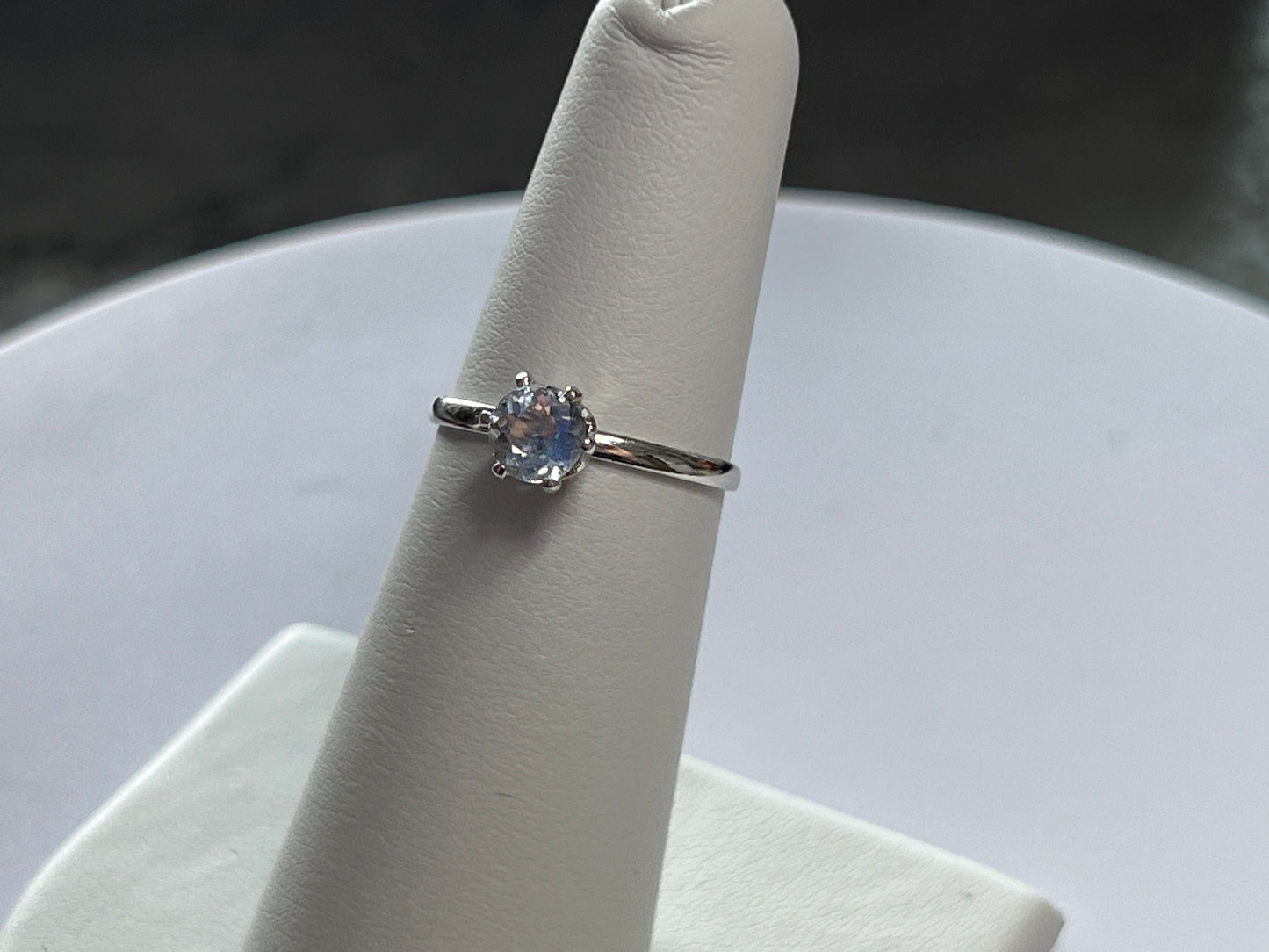 Cute Little Light Blue Tanzanite Ring in Sterling Silver (Size 5)