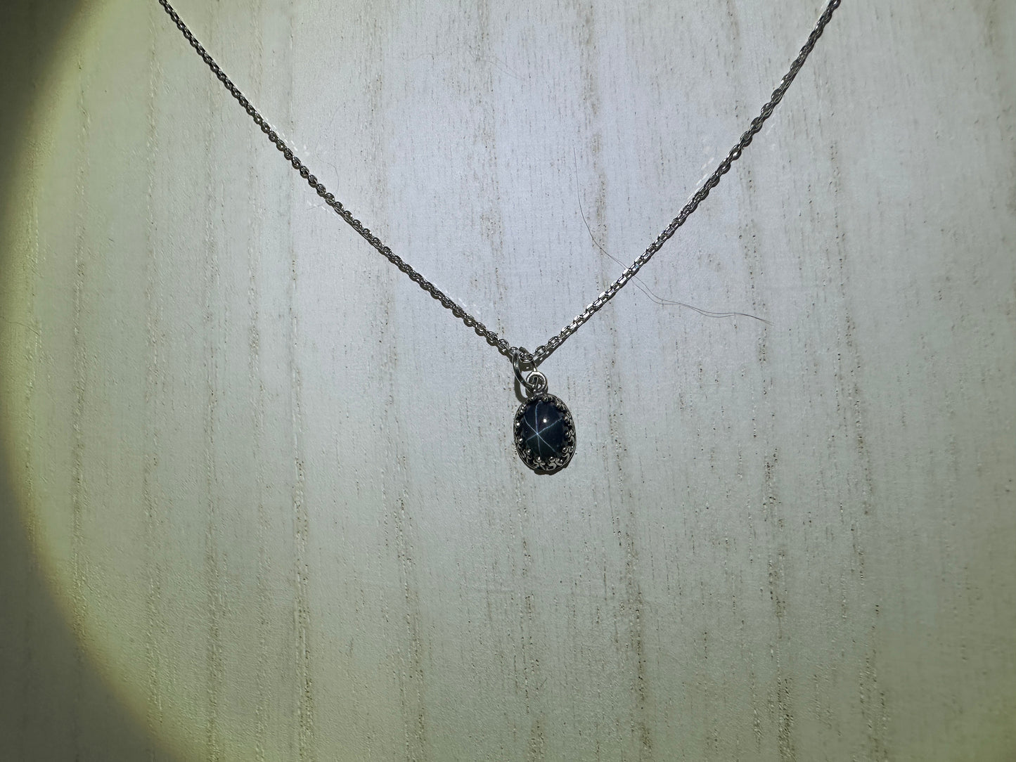 Stunning Deep Blue Star Sapphire Pendant (2/3 tcw) w/ Sterling Silver Chain