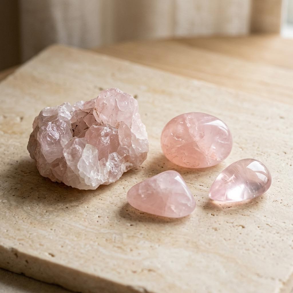 Rose Quartz gemstone specimen
